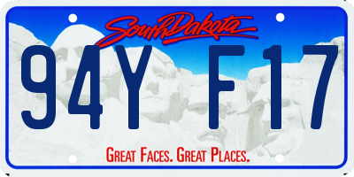 SD license plate 94YF17