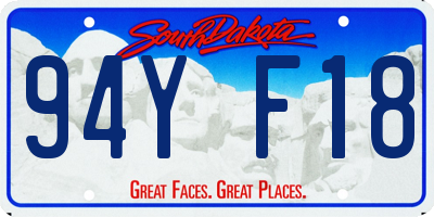 SD license plate 94YF18