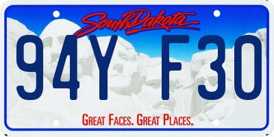 SD license plate 94YF30