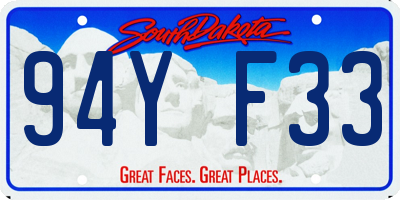 SD license plate 94YF33
