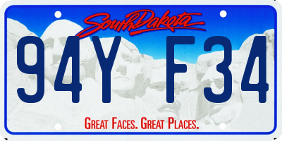 SD license plate 94YF34
