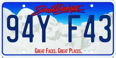 SD license plate 94YF43