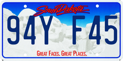 SD license plate 94YF45