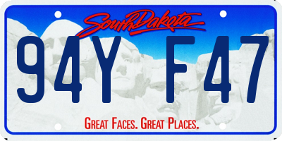 SD license plate 94YF47