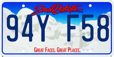 SD license plate 94YF58