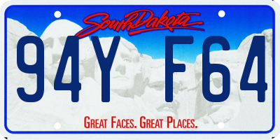 SD license plate 94YF64