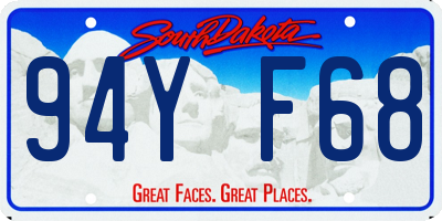 SD license plate 94YF68