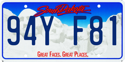 SD license plate 94YF81