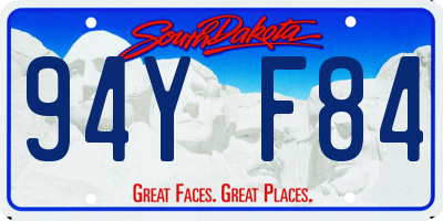 SD license plate 94YF84