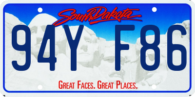 SD license plate 94YF86