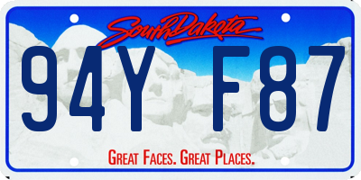 SD license plate 94YF87