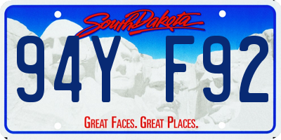 SD license plate 94YF92