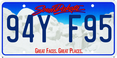 SD license plate 94YF95