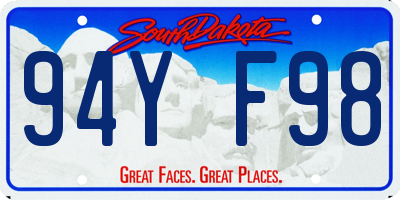 SD license plate 94YF98