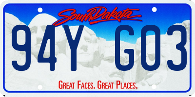 SD license plate 94YG03