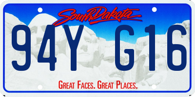 SD license plate 94YG16