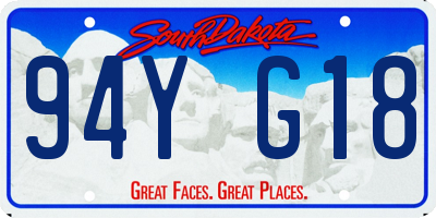 SD license plate 94YG18