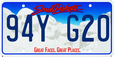 SD license plate 94YG20