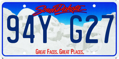 SD license plate 94YG27