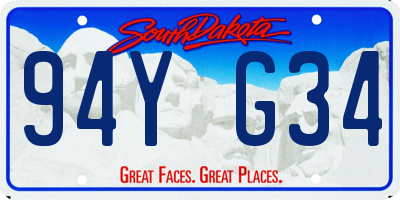 SD license plate 94YG34