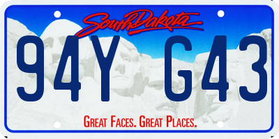 SD license plate 94YG43