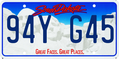 SD license plate 94YG45