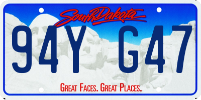 SD license plate 94YG47