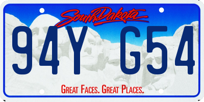SD license plate 94YG54
