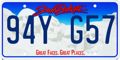 SD license plate 94YG57
