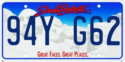 SD license plate 94YG62
