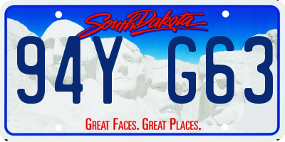 SD license plate 94YG63