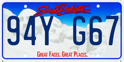 SD license plate 94YG67