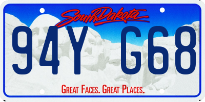 SD license plate 94YG68