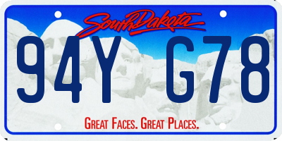 SD license plate 94YG78