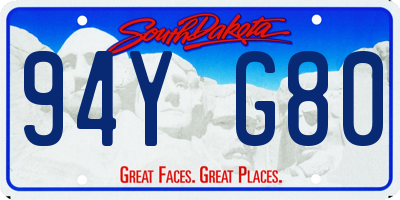 SD license plate 94YG80