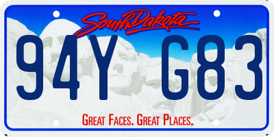 SD license plate 94YG83
