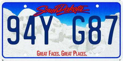 SD license plate 94YG87