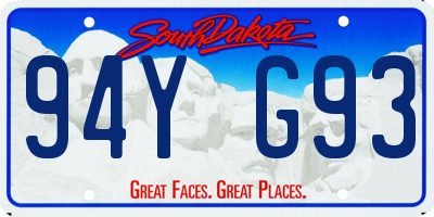 SD license plate 94YG93