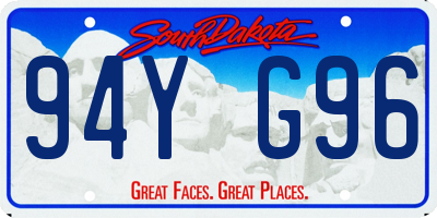 SD license plate 94YG96
