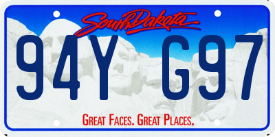 SD license plate 94YG97