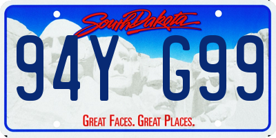 SD license plate 94YG99