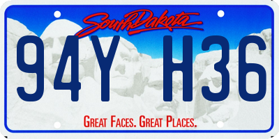 SD license plate 94YH36