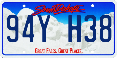 SD license plate 94YH38