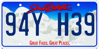 SD license plate 94YH39