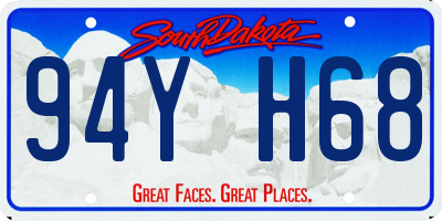 SD license plate 94YH68