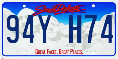 SD license plate 94YH74