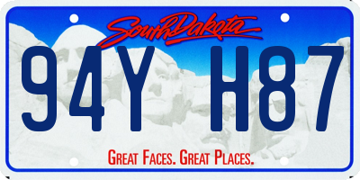 SD license plate 94YH87