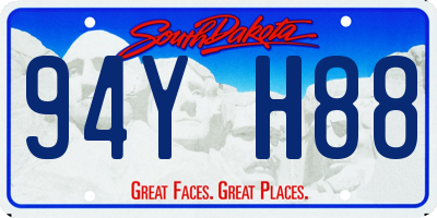 SD license plate 94YH88