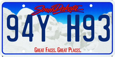 SD license plate 94YH93