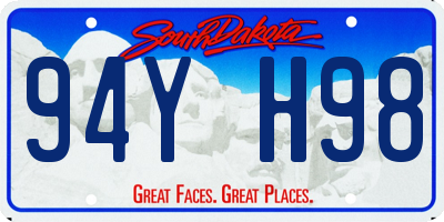 SD license plate 94YH98